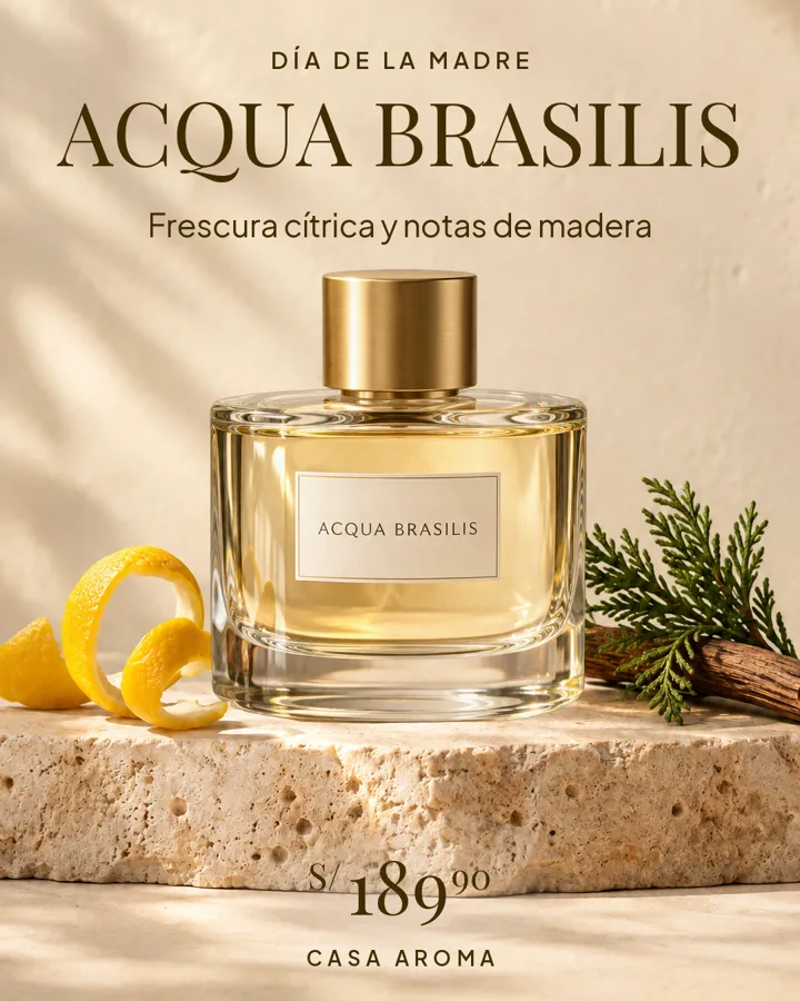 Volante generado con IA para perfumería
