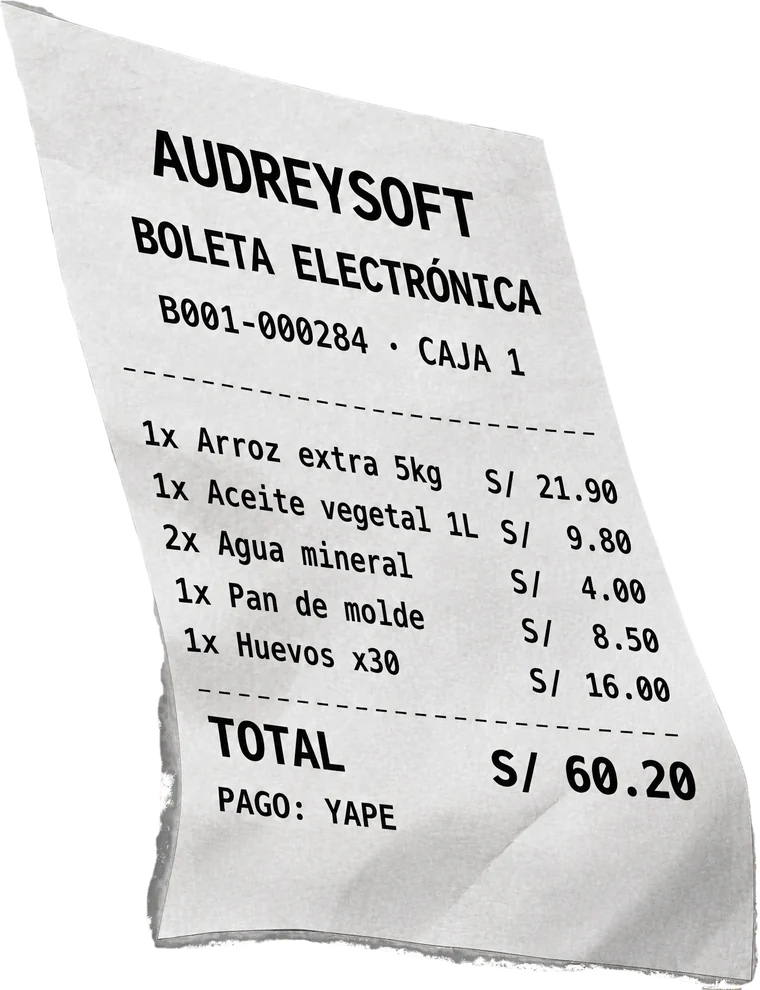 Boleta electrónica impresa por AudreySoft